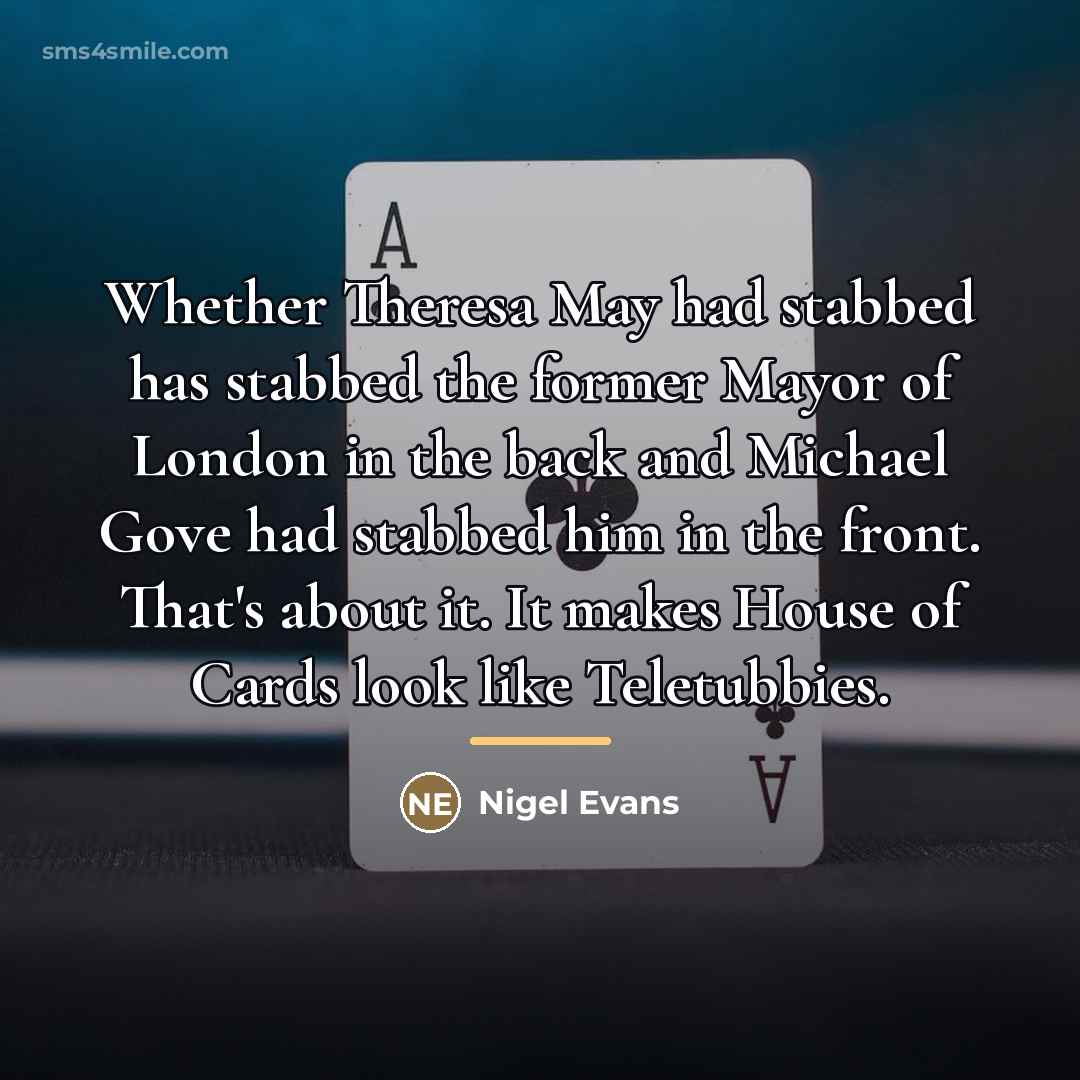 “Whether Theresa May had stabbed has stabbed the former Mayor…” quote by Nigel Evans