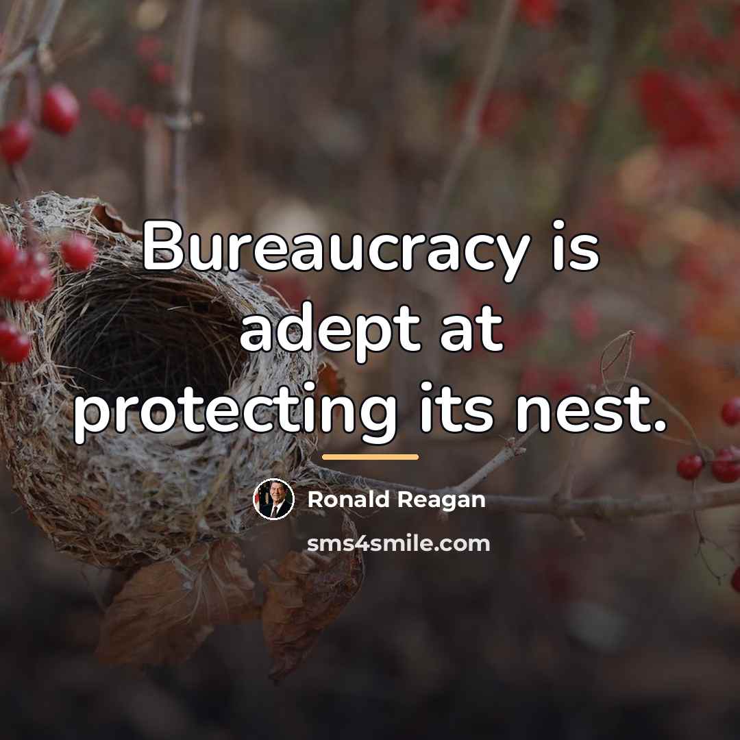 “Bureaucracy is adept at protecting its nest.…” quote by Ronald Reagan