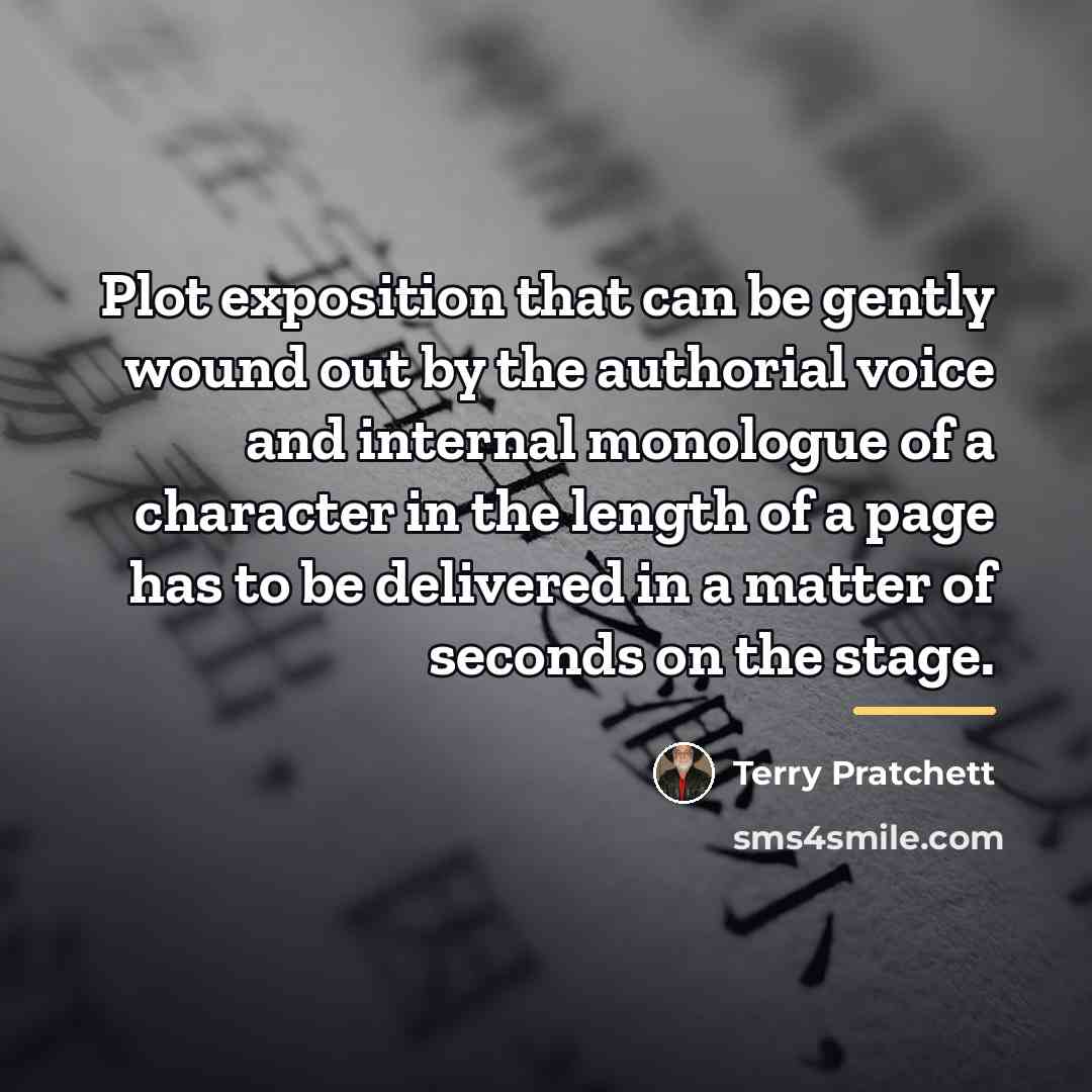 “Plot exposition that can be gently wound out by the…” quote by Terry Pratchett