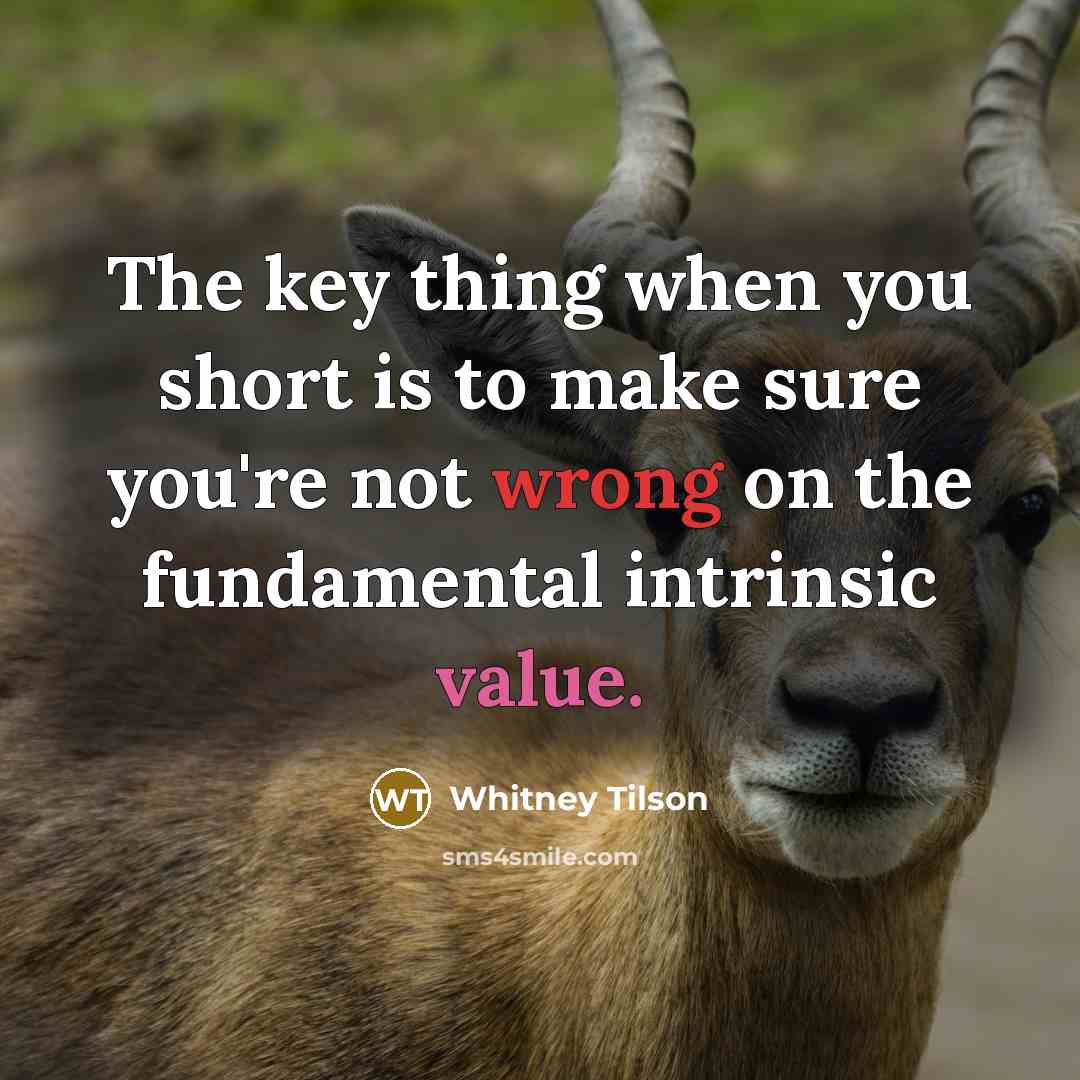 “The key thing when you short is to make sure…” quote by Whitney Tilson