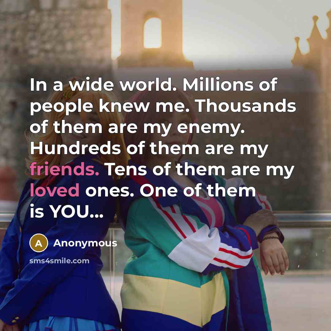 “In a wide world. Millions of people knew me. Thousands…” quote by Anonymous