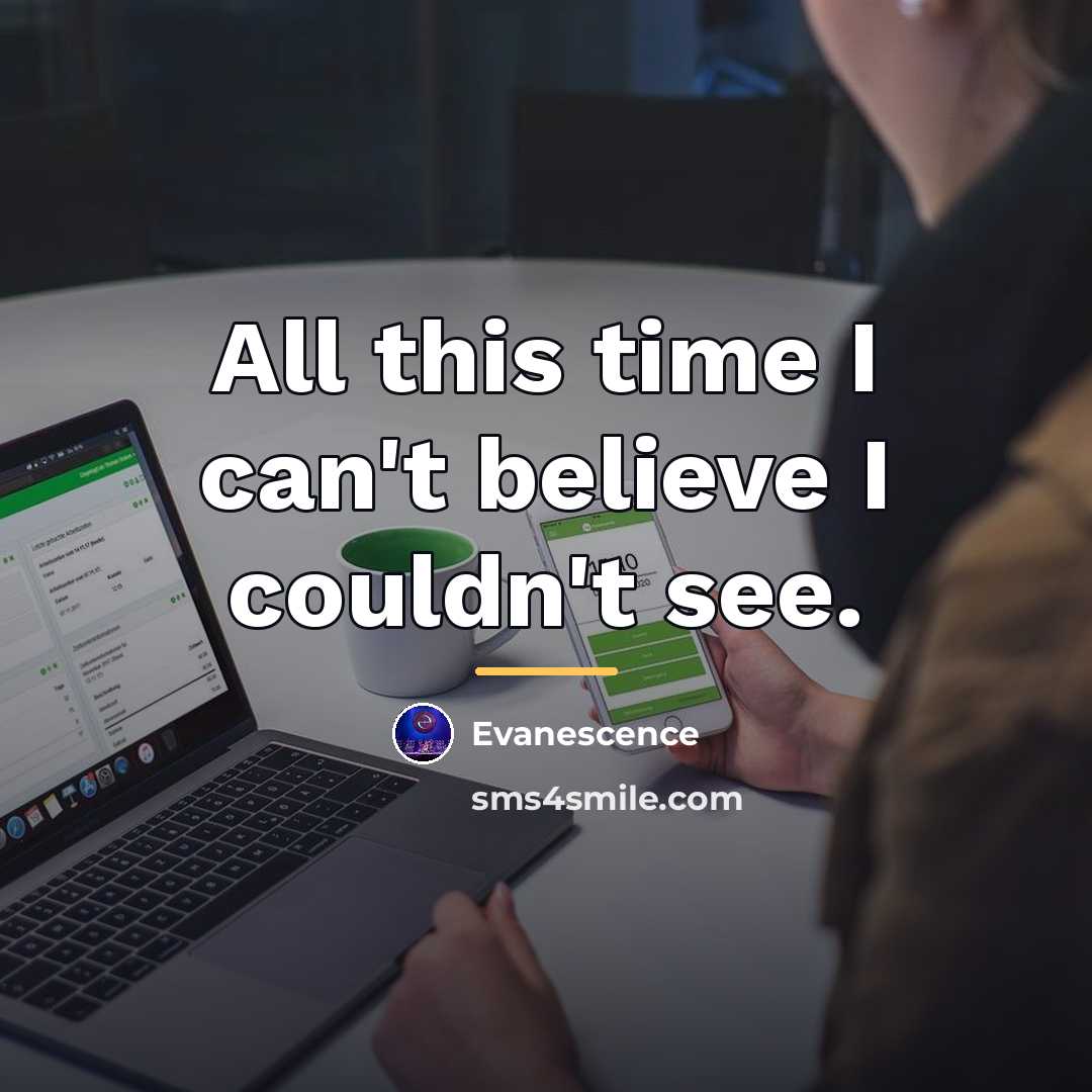 “All this time I can't believe I couldn't see.…” quote by Evanescence