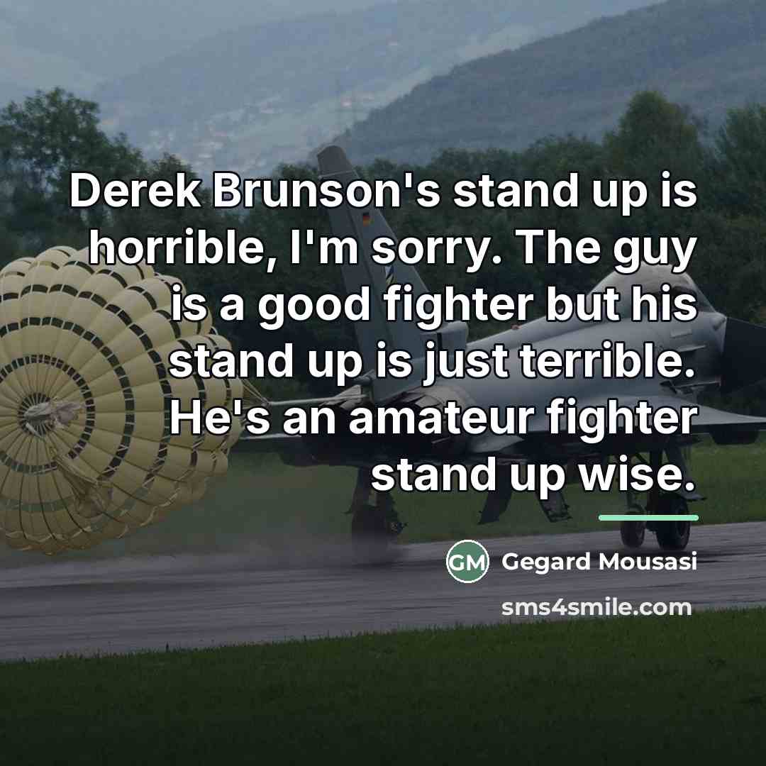 “Derek Brunson's stand up is horrible, I'm sorry. The guy…” quote by Gegard Mousasi
