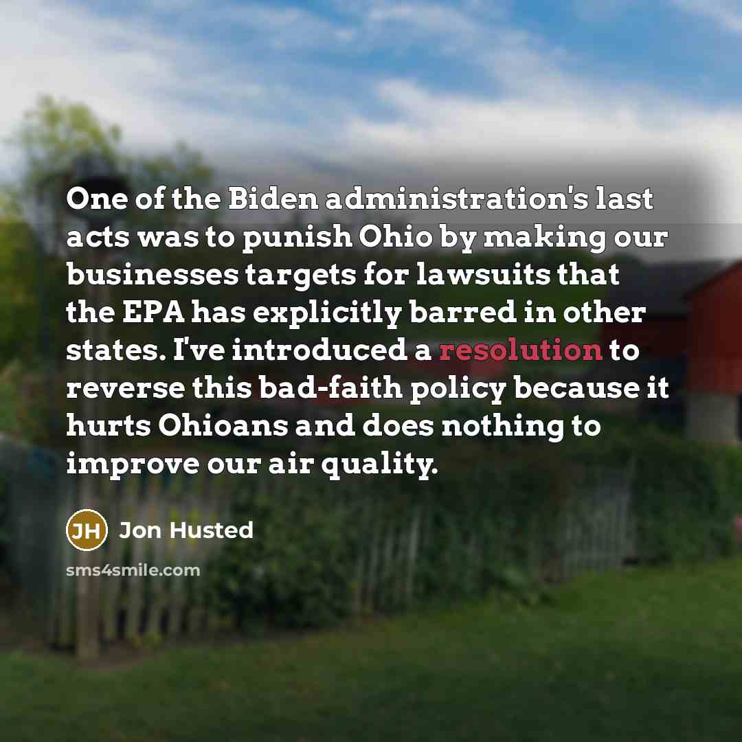 “One of the Biden administration's last acts was to punish…” quote by Jon Husted