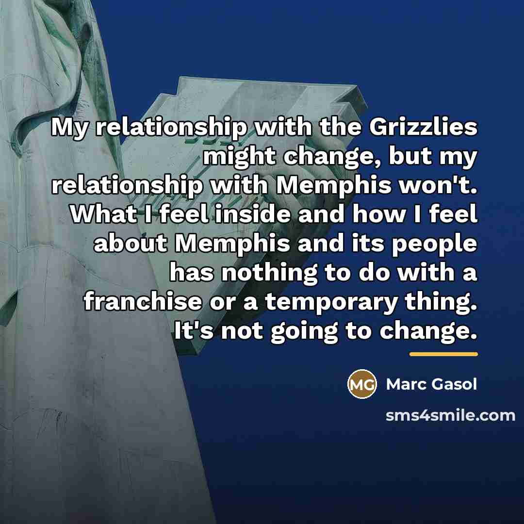 “My relationship with the Grizzlies might change, but my relationship…” quote by Marc Gasol