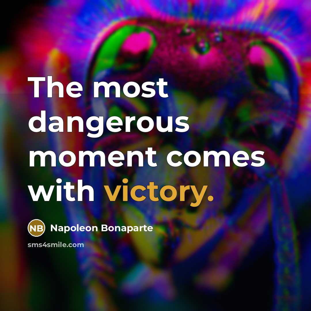 “The most dangerous moment comes with victory.…” quote by Napoleon Bonaparte