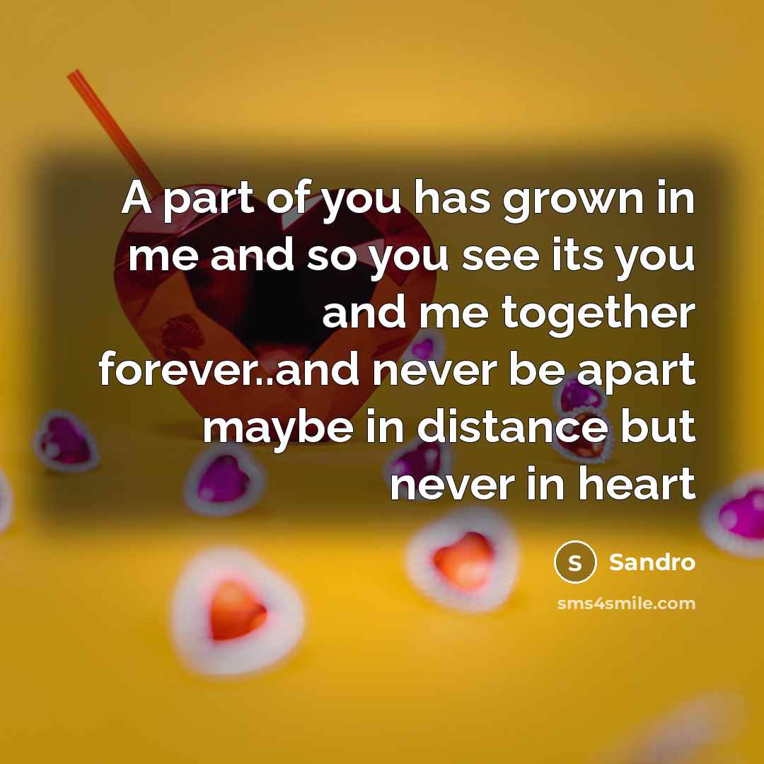 “A part of you has grown in me and so…” quote by Sandro