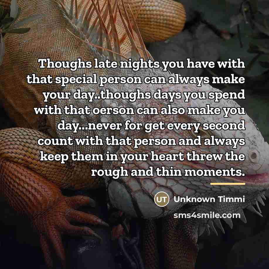 “Thoughs late nights you have with that special person can…” quote by Timmi