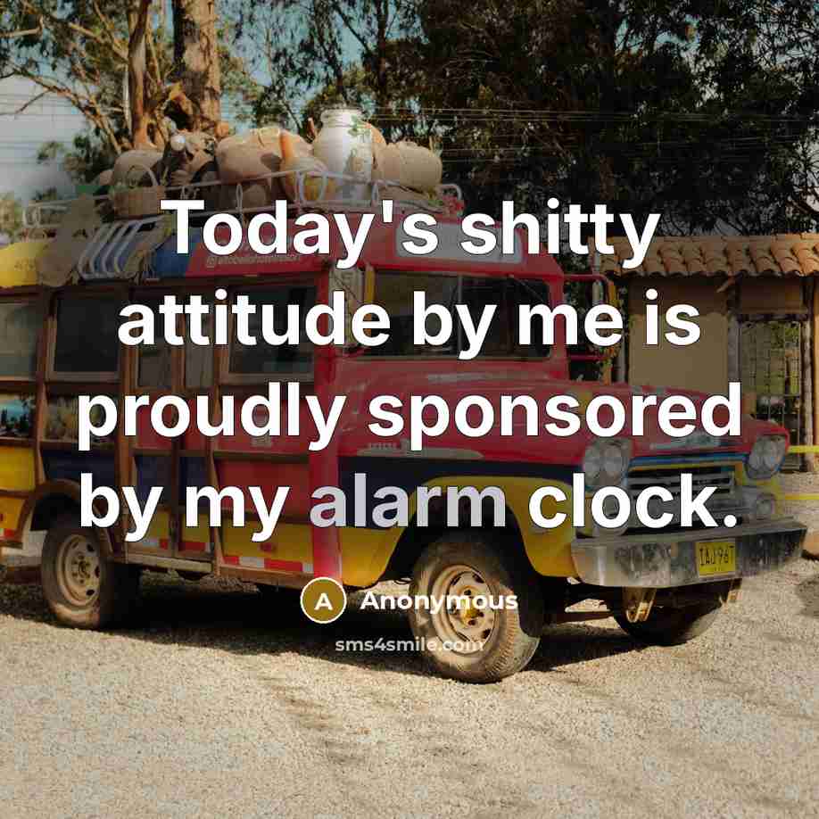 “Today's shitty attitude by me is proudly sponsored by my…” quote by Anonymous