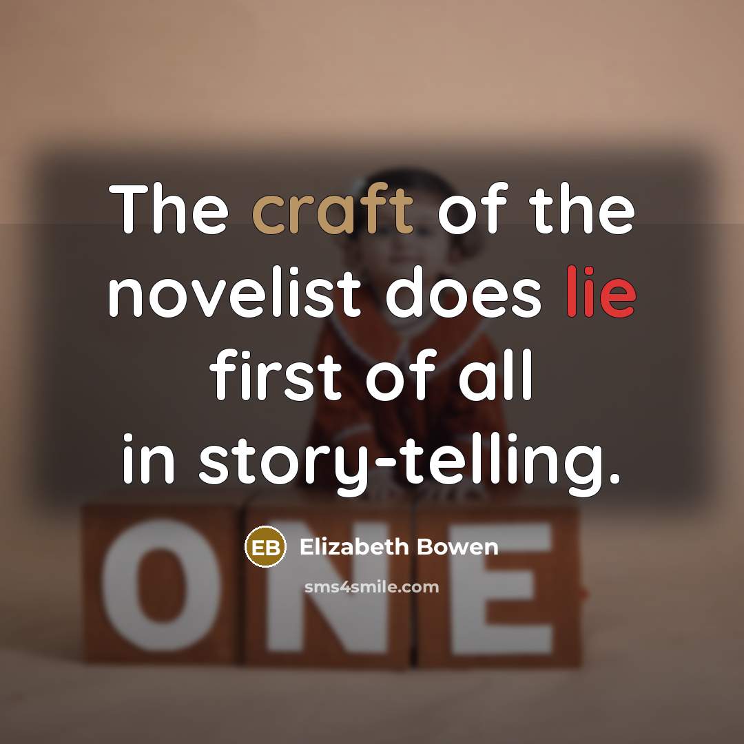 “The craft of the novelist does lie first of all…” quote by Elizabeth Bowen