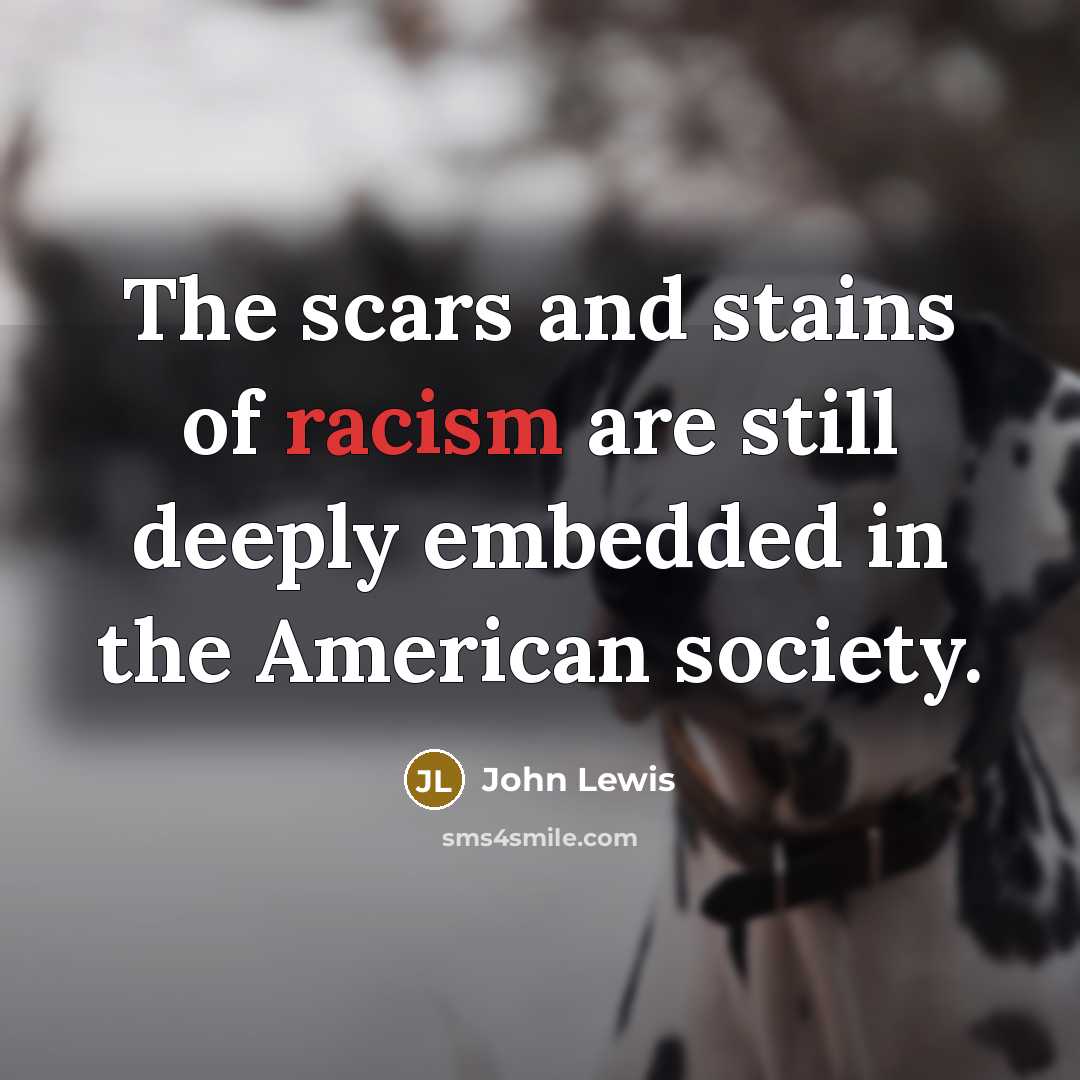 “The scars and stains of racism are still deeply embedded…” quote by John Lewis