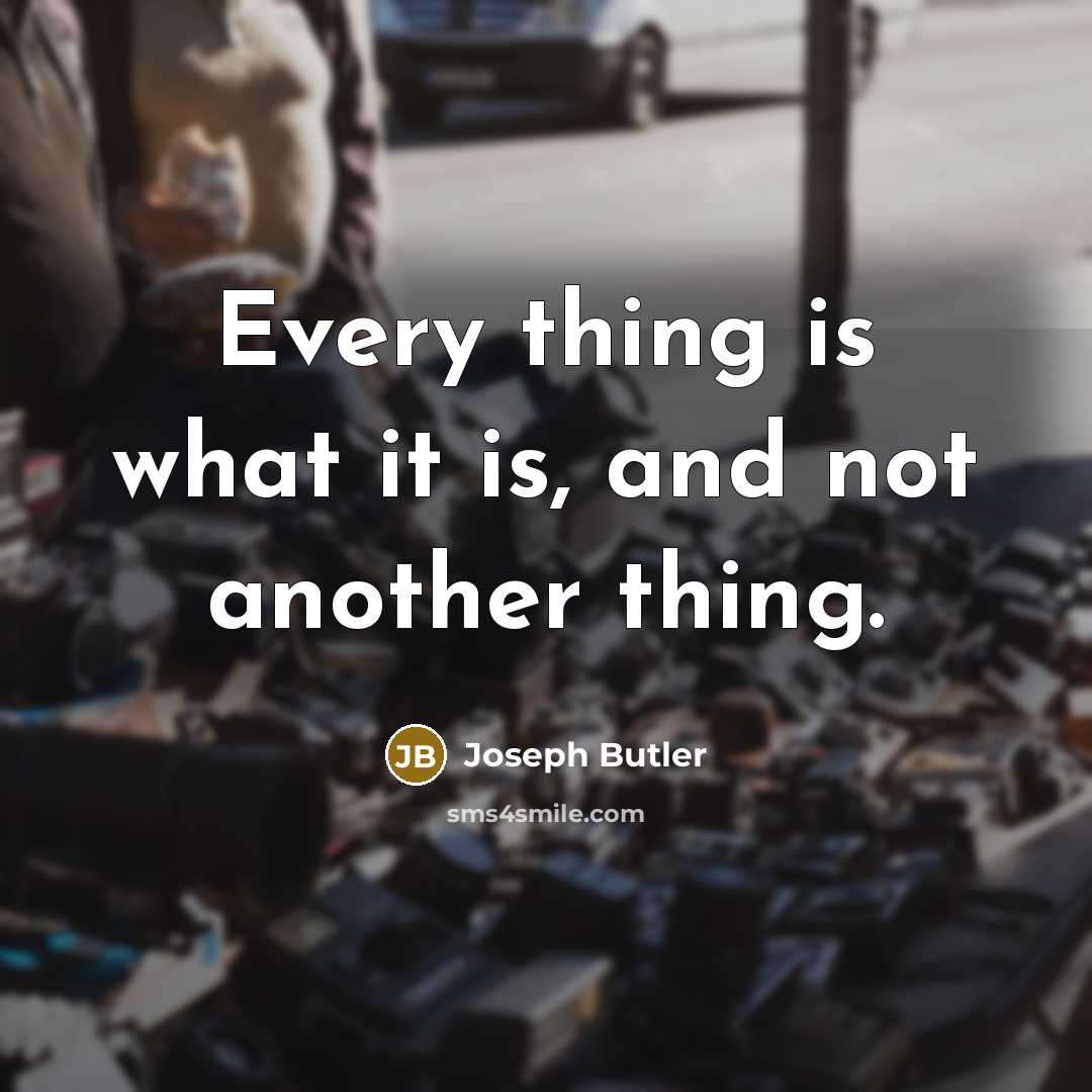“Every thing is what it is, and not another thing.…” quote by Joseph Butler