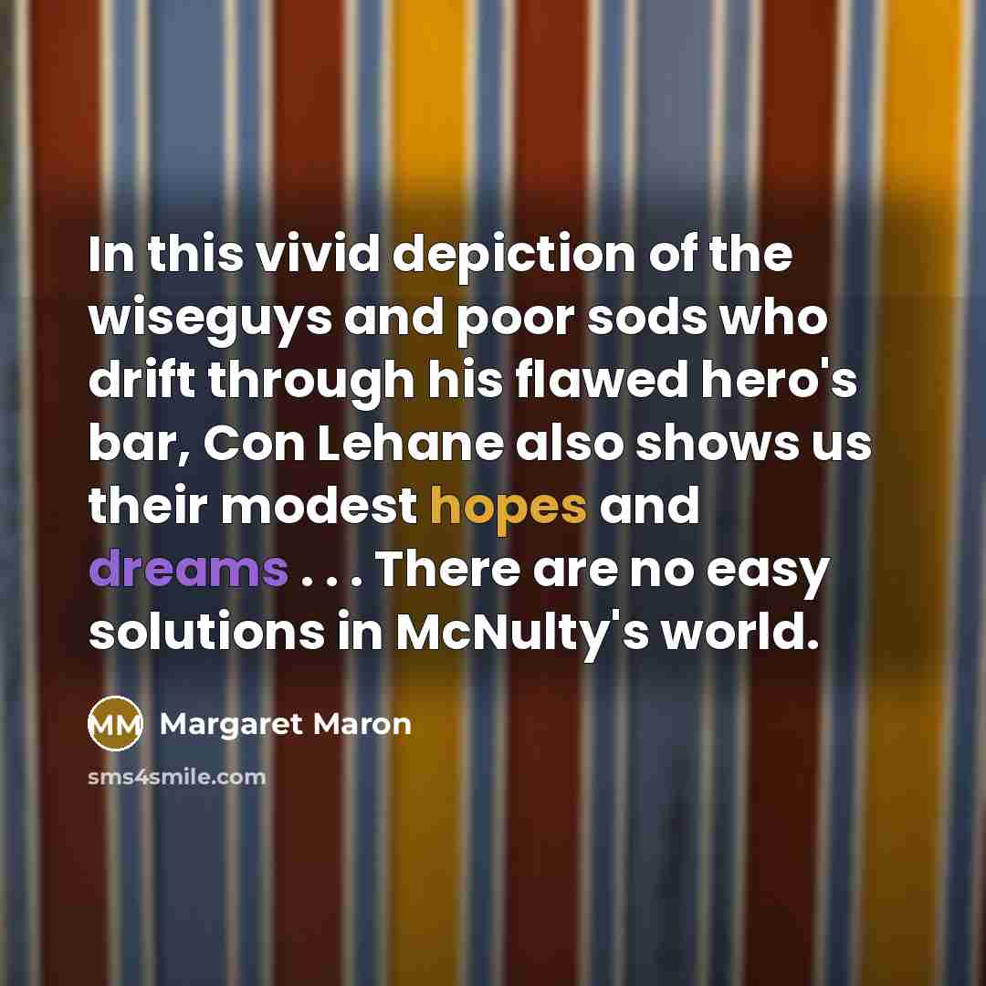 “In this vivid depiction of the wiseguys and poor sods…” quote by Margaret Maron