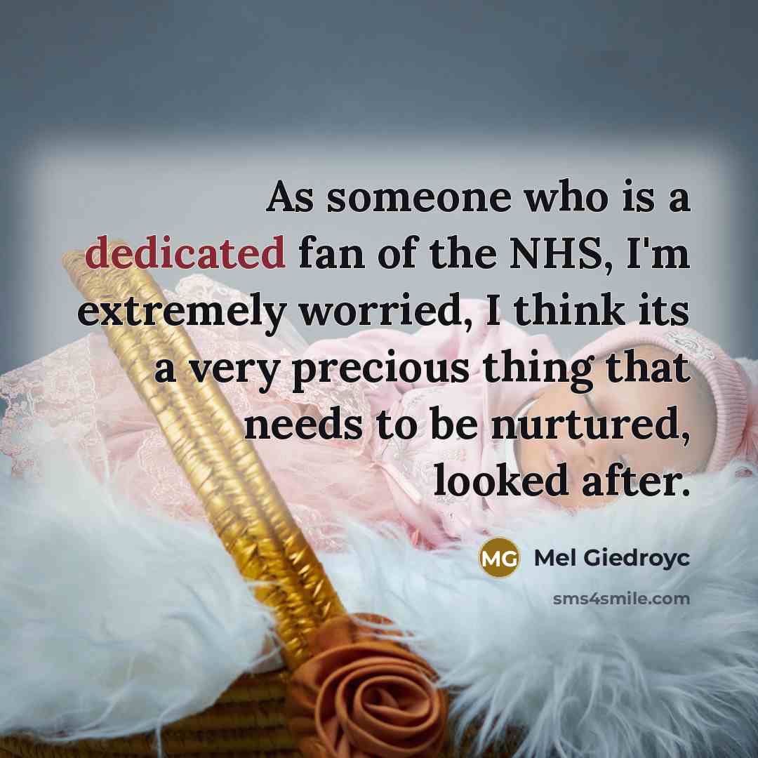 “As someone who is a dedicated fan of the NHS,…” quote by Mel Giedroyc
