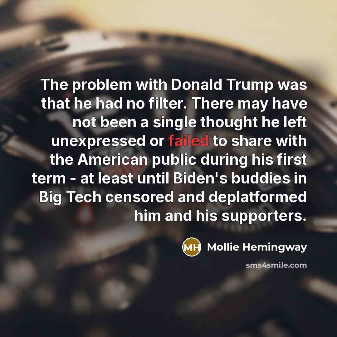 “The problem with Donald Trump was that he had no…” quote by Mollie Hemingway
