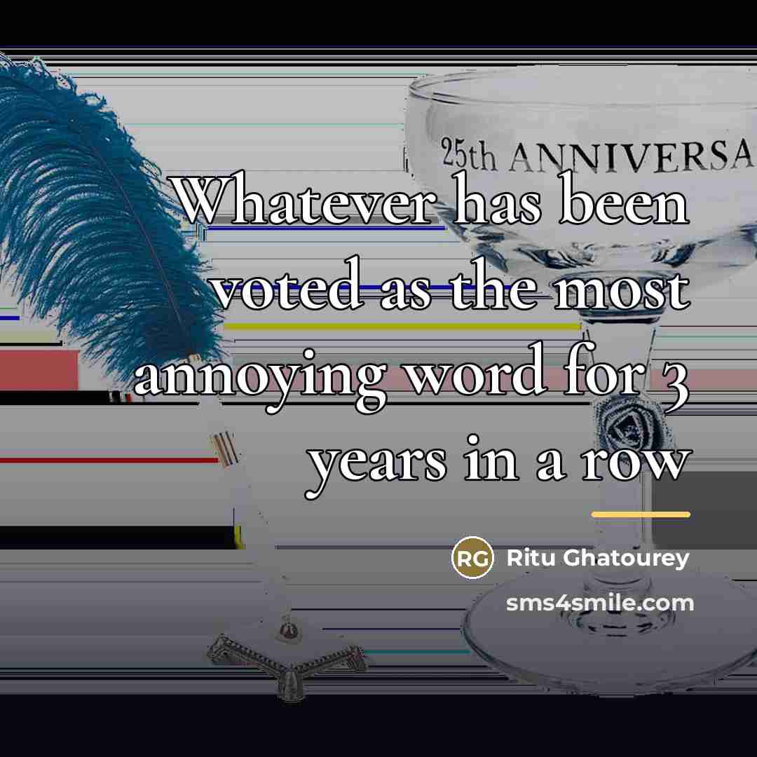 “Whatever has been voted as the most annoying word for…” quote by Ritu Ghatourey