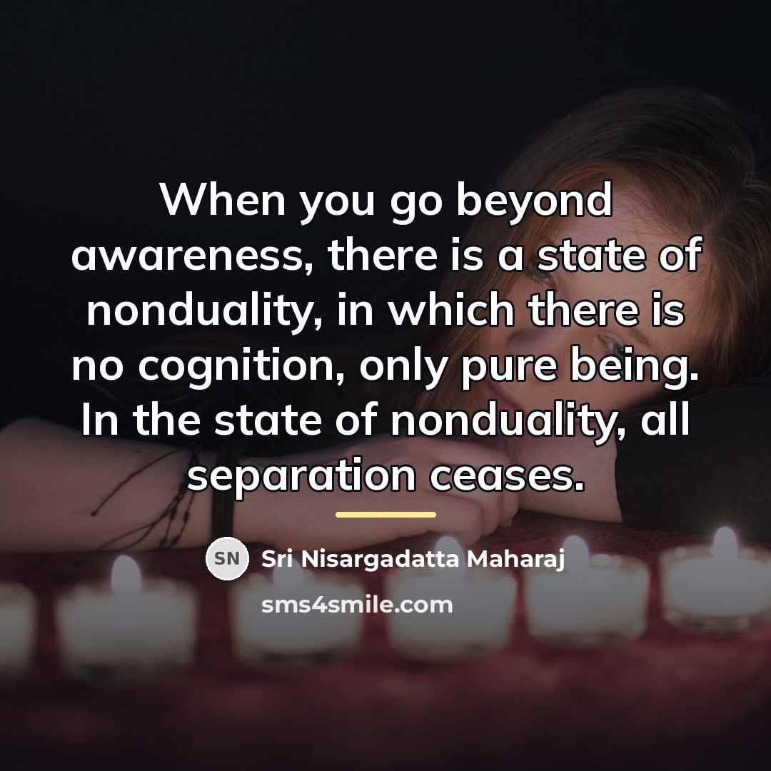 “When you go beyond awareness, there is a state of…” quote by Sri Nisargadatta Maharaj