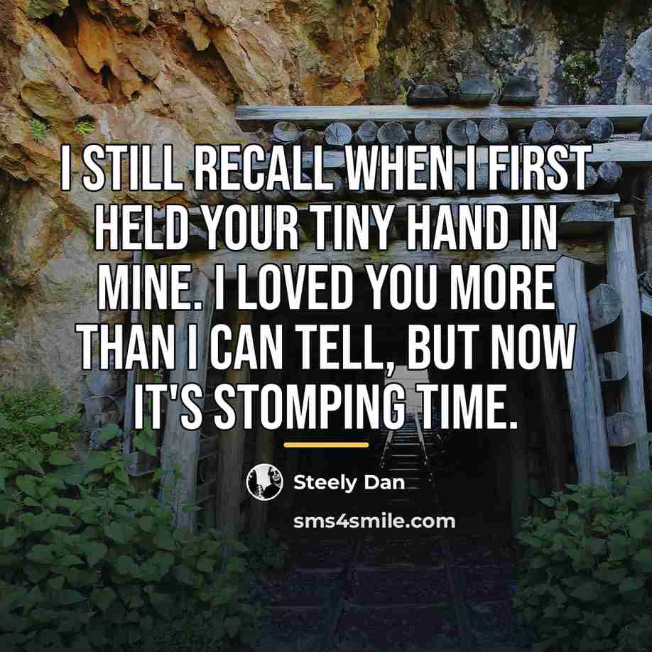“I still recall when I first held your tiny hand…” quote by Steely Dan