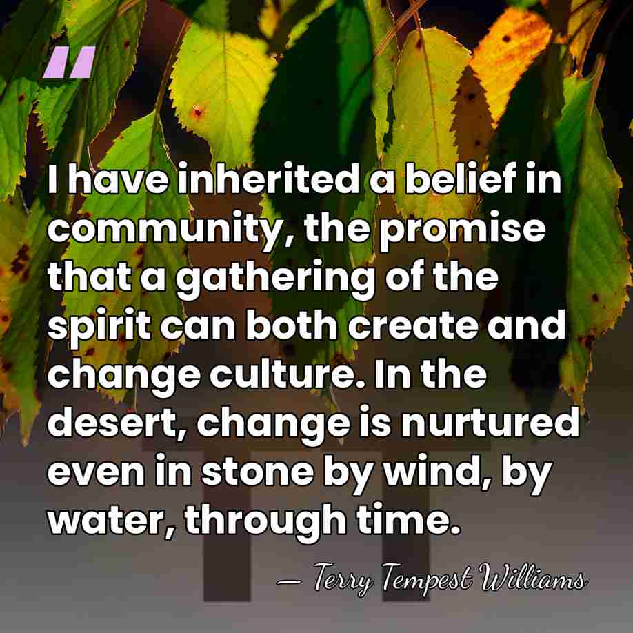I have inherited a belief in community, the promise that a gathering&hellip; - Terry Tempest Williams