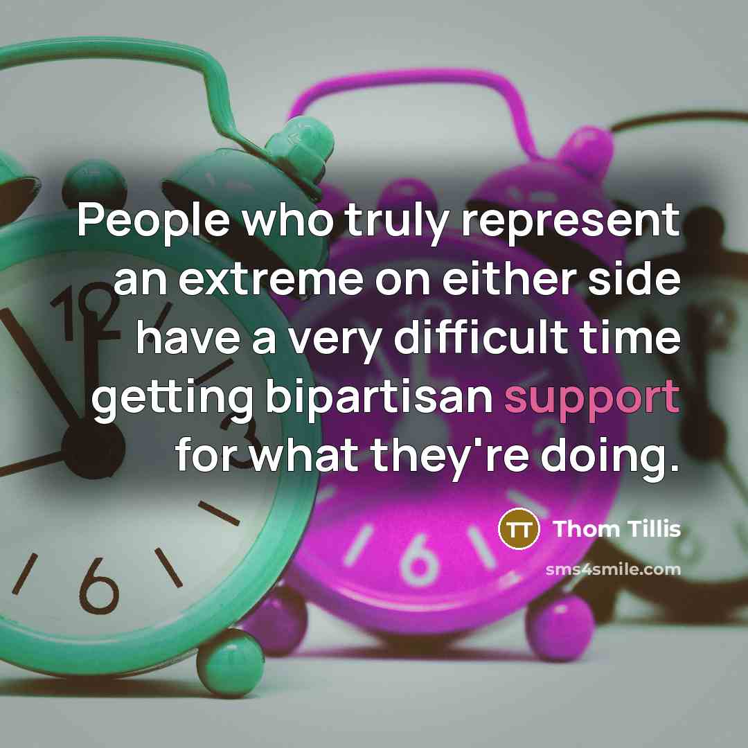 “People who truly represent an extreme on either side have…” quote by Thom Tillis