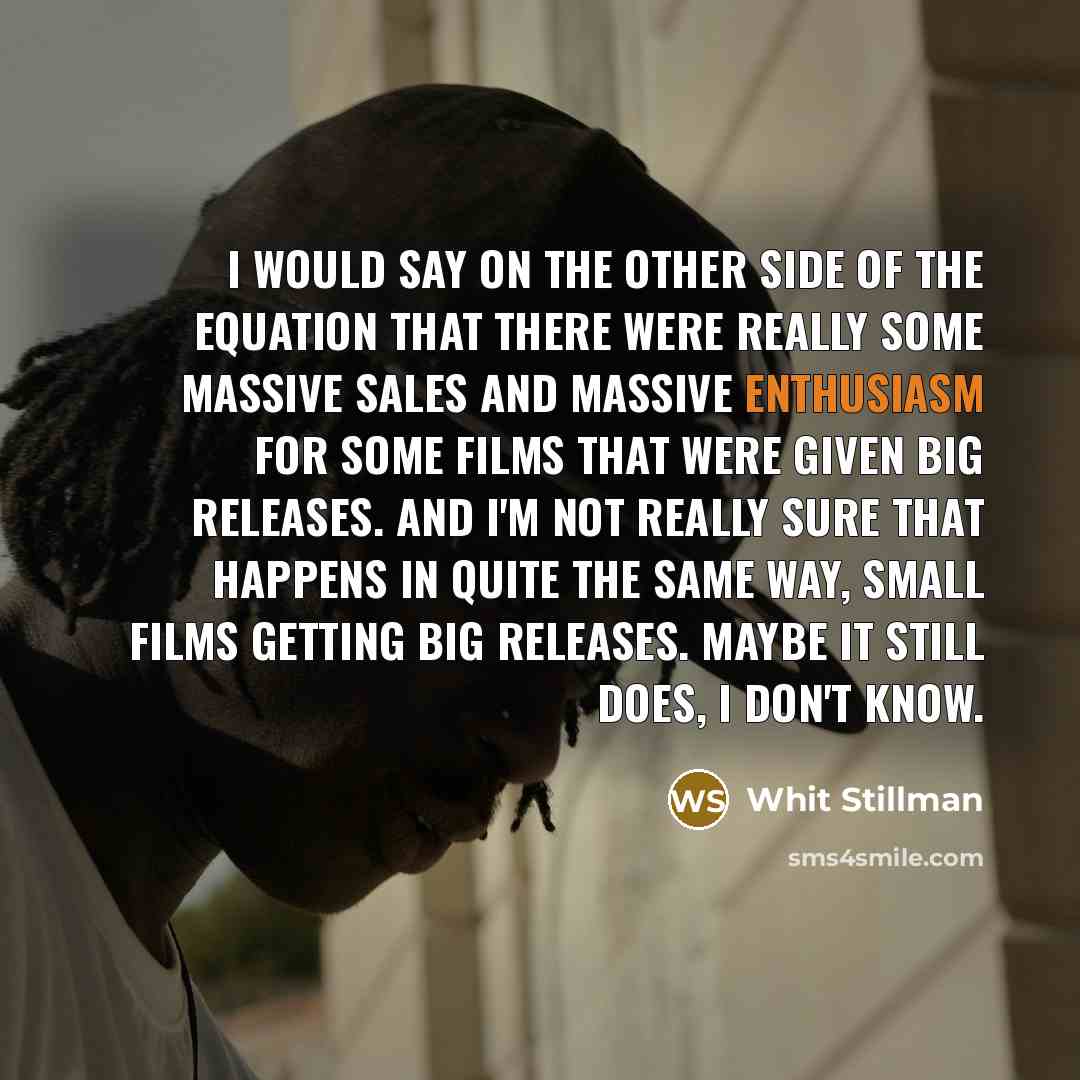 “I would say on the other side of the equation…” quote by Whit Stillman