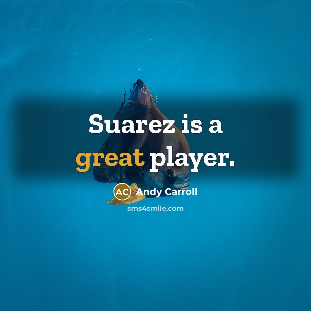 “Suarez is a great player.” quote by Andy Carroll