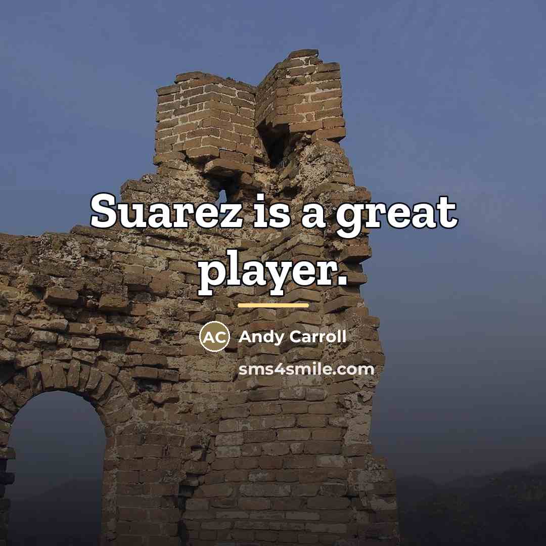 “Suarez is a great player.…” quote by Andy Carroll