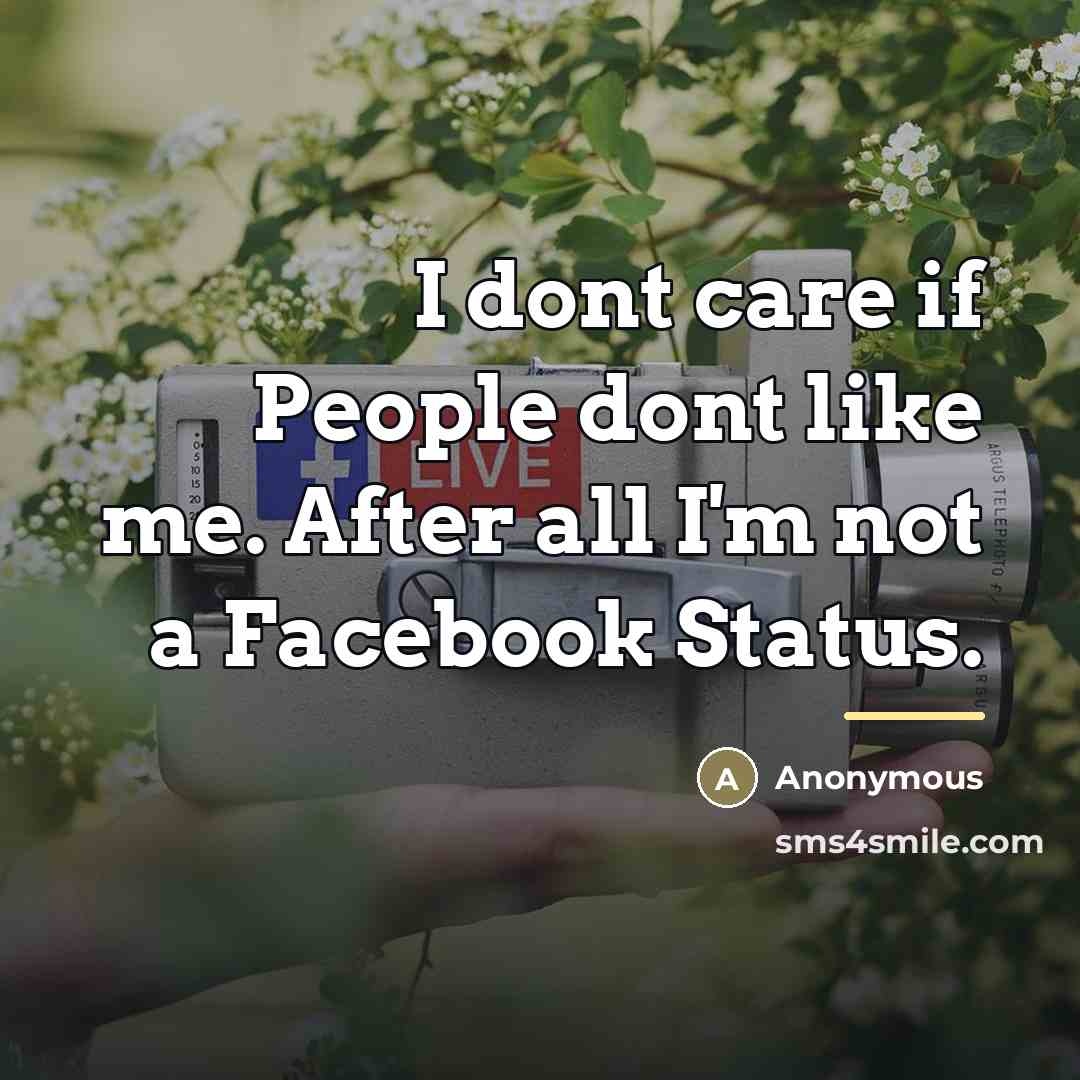 “I dont care if People dont like me. After all…” quote by Anonymous