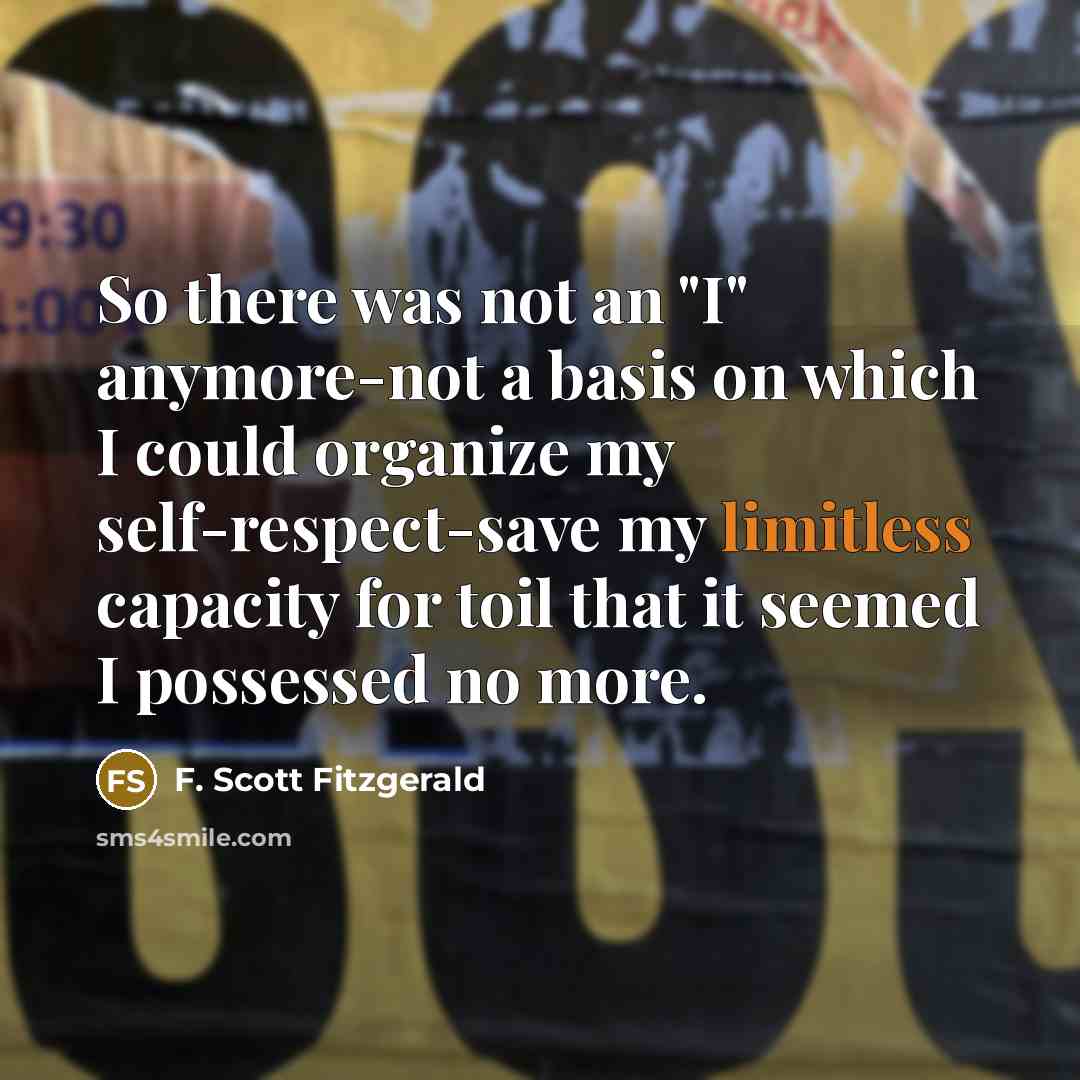 “So there was not an "I" anymore-not a basis on…” quote by F. Scott Fitzgerald