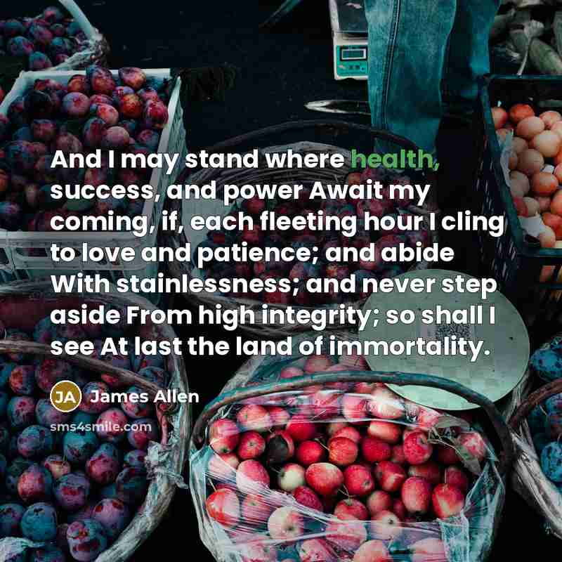 “And I may stand where health, success, and power Await…” quote by James Allen