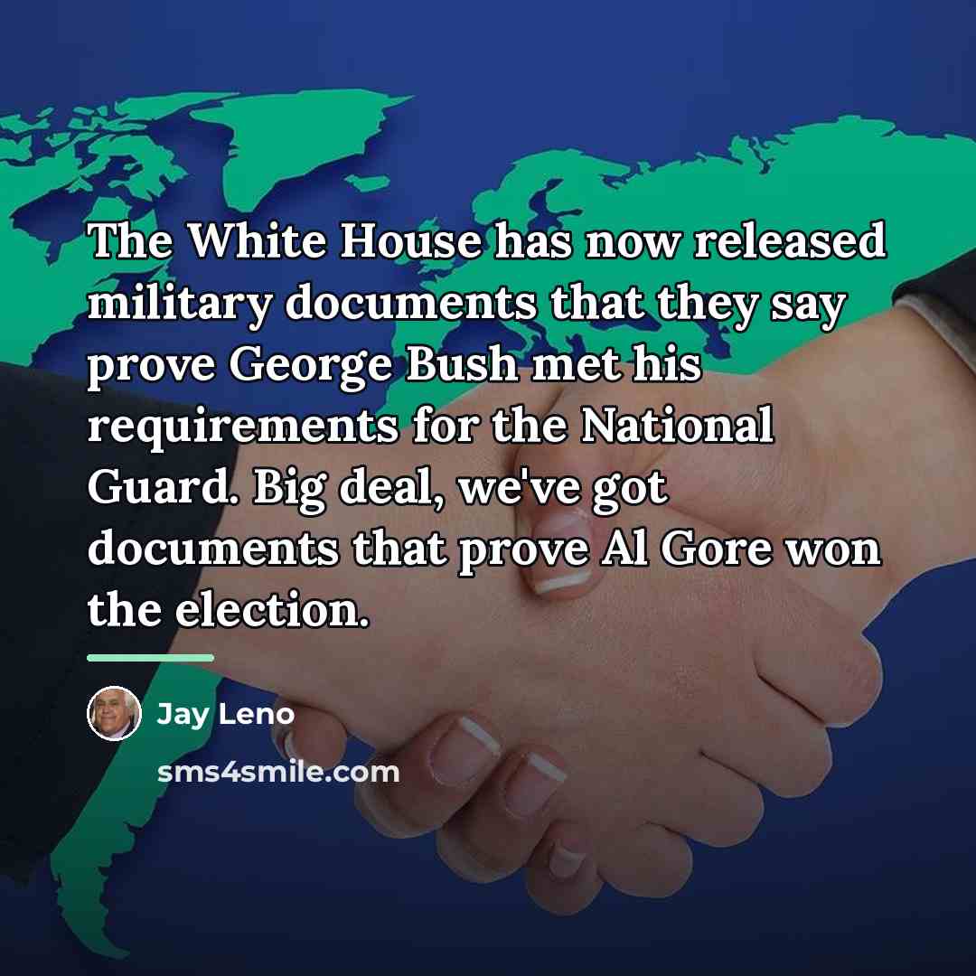 “The White House has now released military documents that they…” quote by Jay Leno