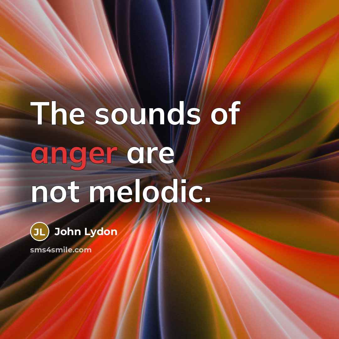 “The sounds of anger are not melodic.…” quote by John Lydon