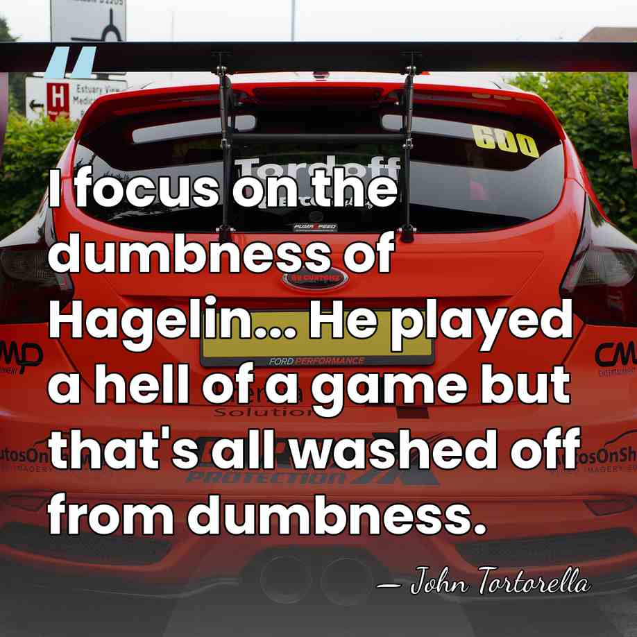 I focus on the dumbness of Hagelin... He played a hell of&hellip; - John Tortorella