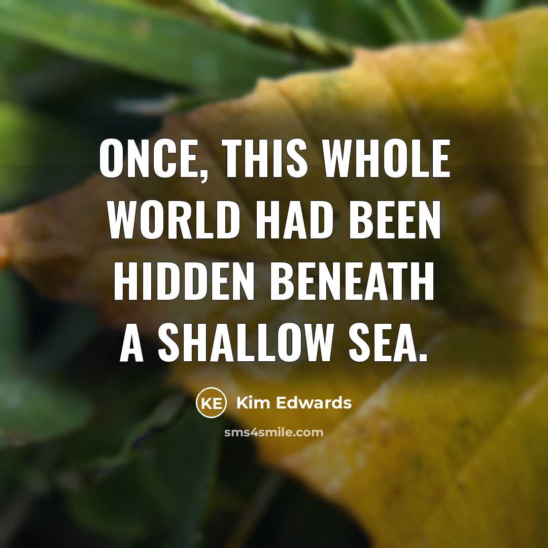 “Once, this whole world had been hidden beneath a shallow…” quote by Kim Edwards