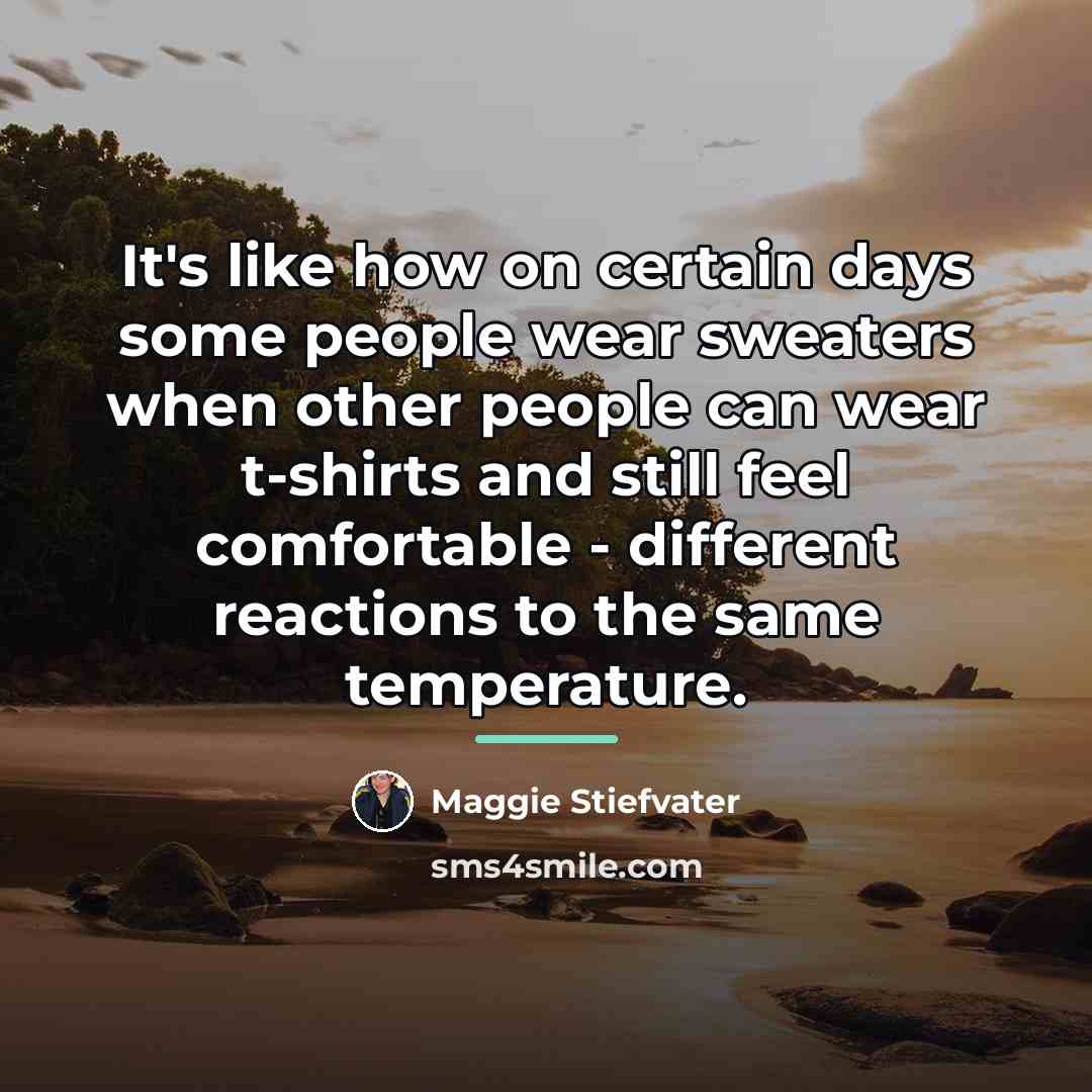 “It's like how on certain days some people wear sweaters…” quote by Maggie Stiefvater