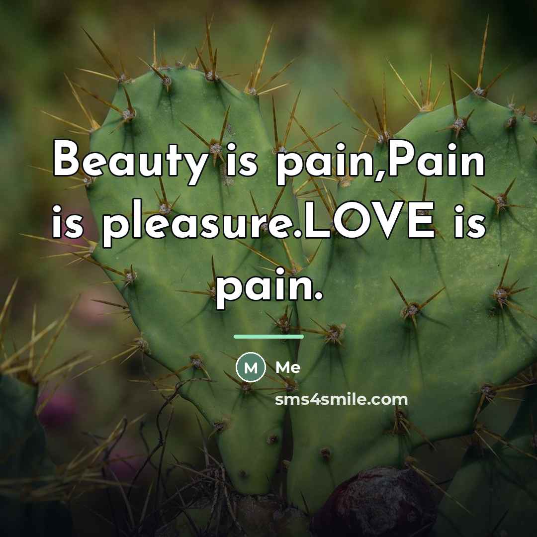 “Beauty is pain,Pain is pleasure.LOVE is pain.…” quote by Me