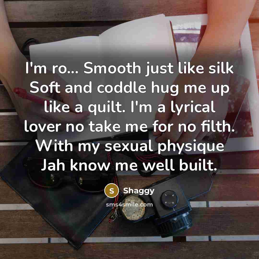 “I'm ro... Smooth just like silk Soft and coddle hug…” quote by Shaggy