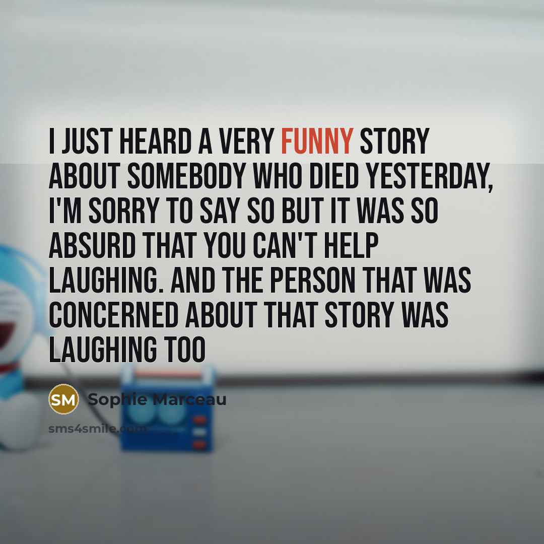 “I just heard a very funny story about somebody who…” quote by Sophie Marceau
