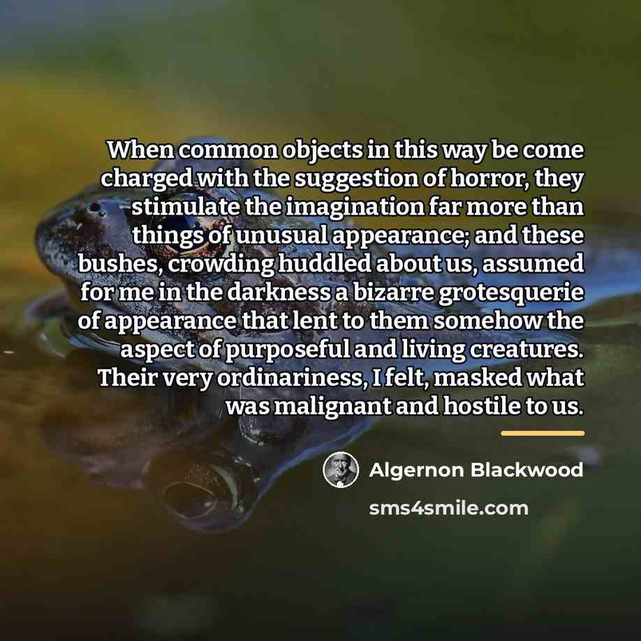 “When common objects in this way be come charged with…” quote by Algernon Blackwood
