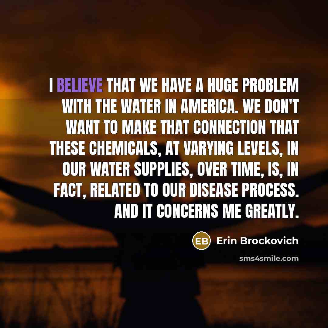 “I believe that we have a huge problem with the…” quote by Erin Brockovich