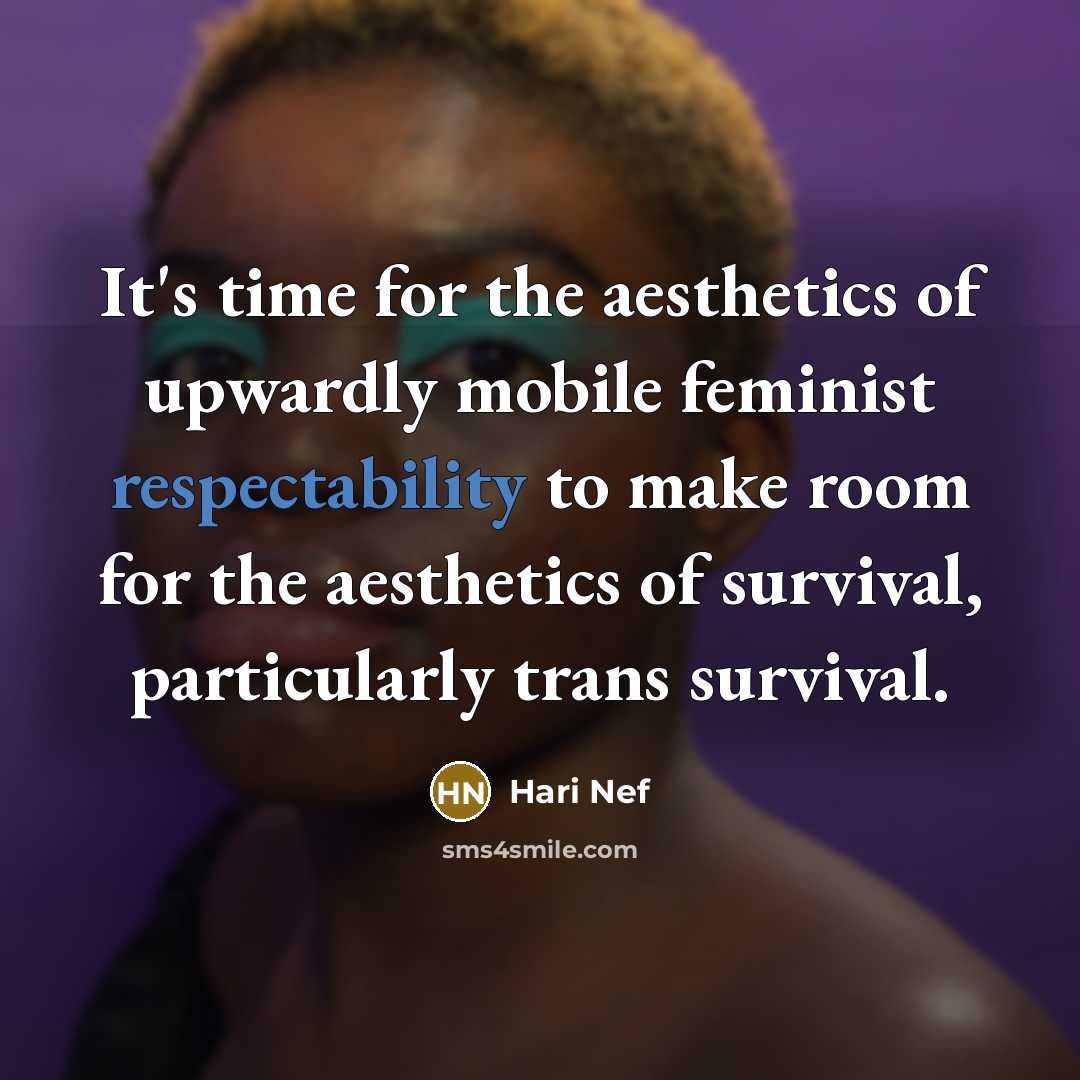 “It's time for the aesthetics of upwardly mobile feminist respectability…” quote by Hari Nef