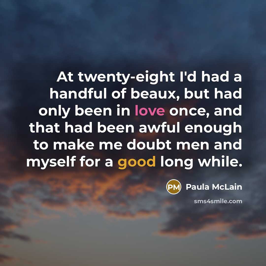 “At twenty-eight I'd had a handful of beaux, but had…” quote by Paula McLain