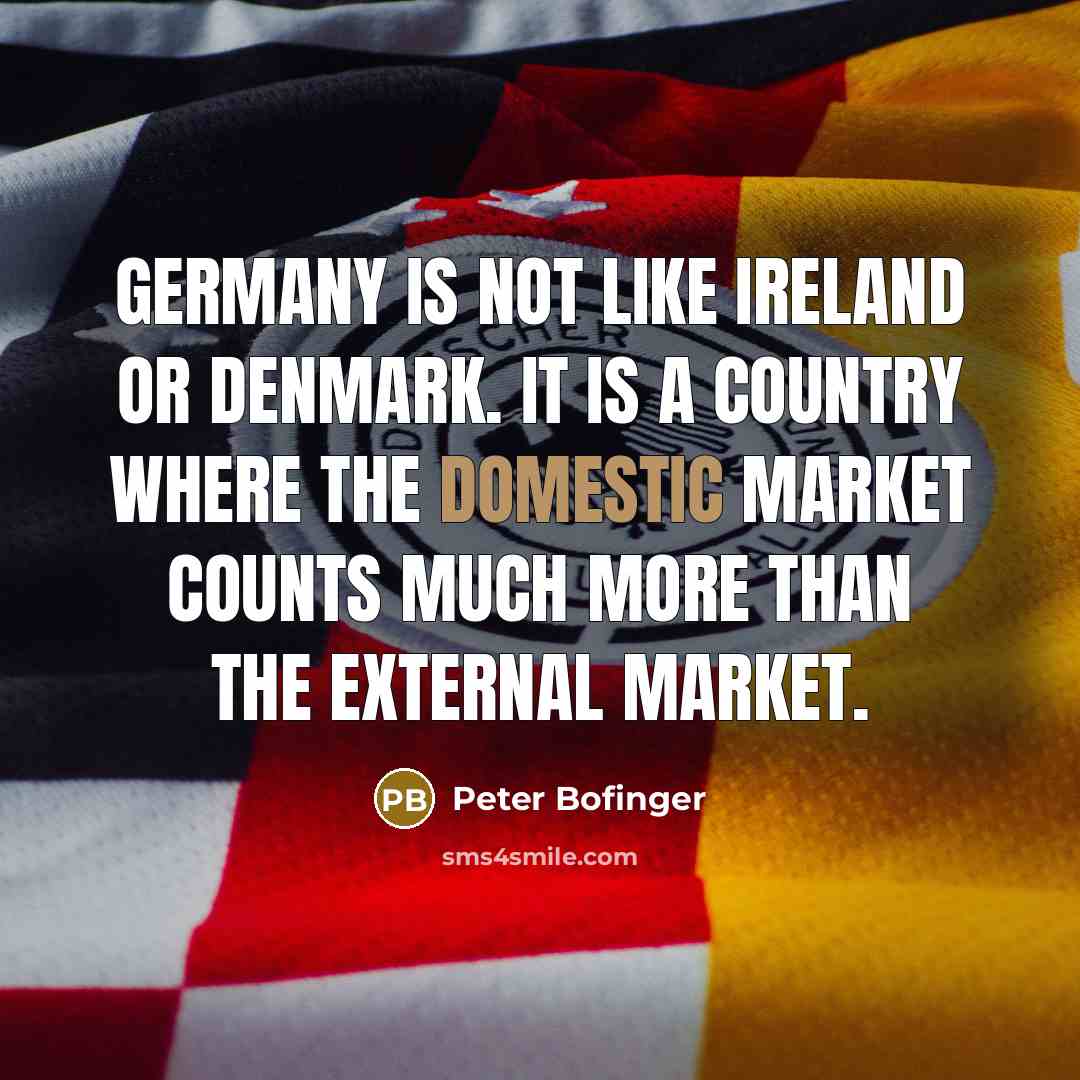 “Germany is not like Ireland or Denmark. It is a…” quote by Peter Bofinger