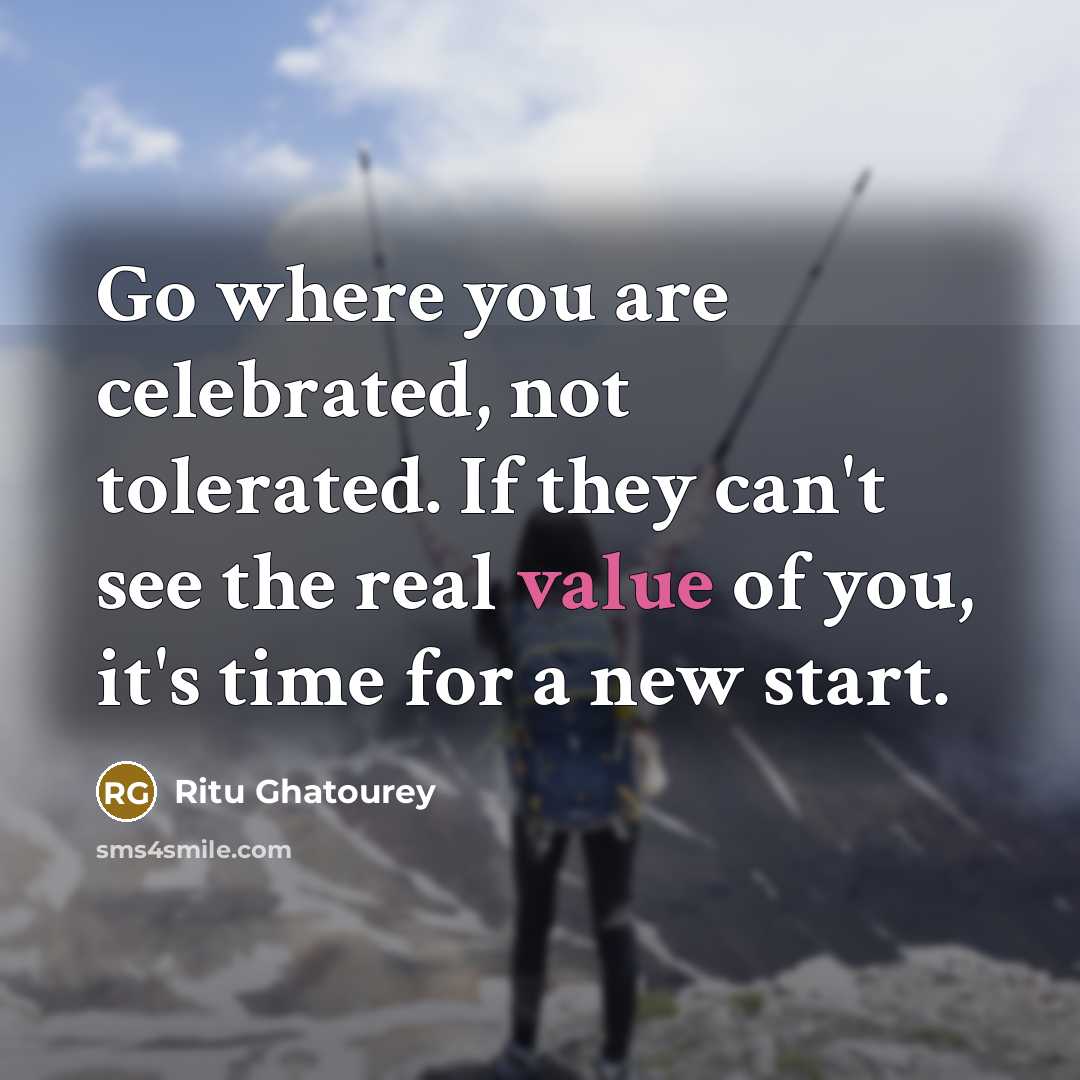 “Go where you are celebrated, not tolerated. If they can't…” quote by Ritu Ghatourey