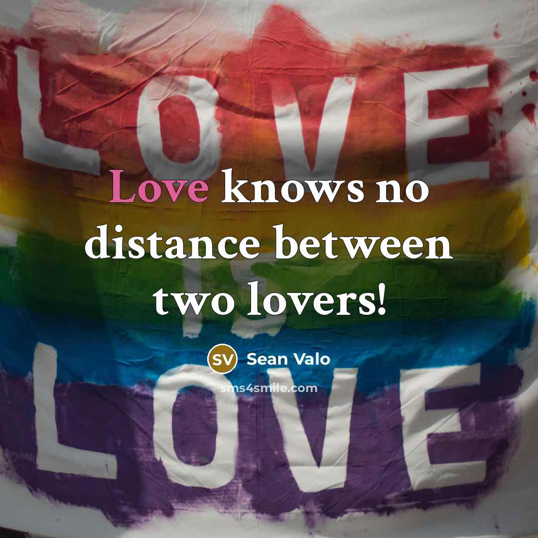 “Love knows no distance between two lovers!” quote by Sean Valo