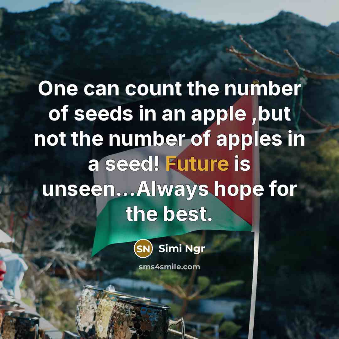 “One can count the number of seeds in an apple…” quote by Simi Ngr