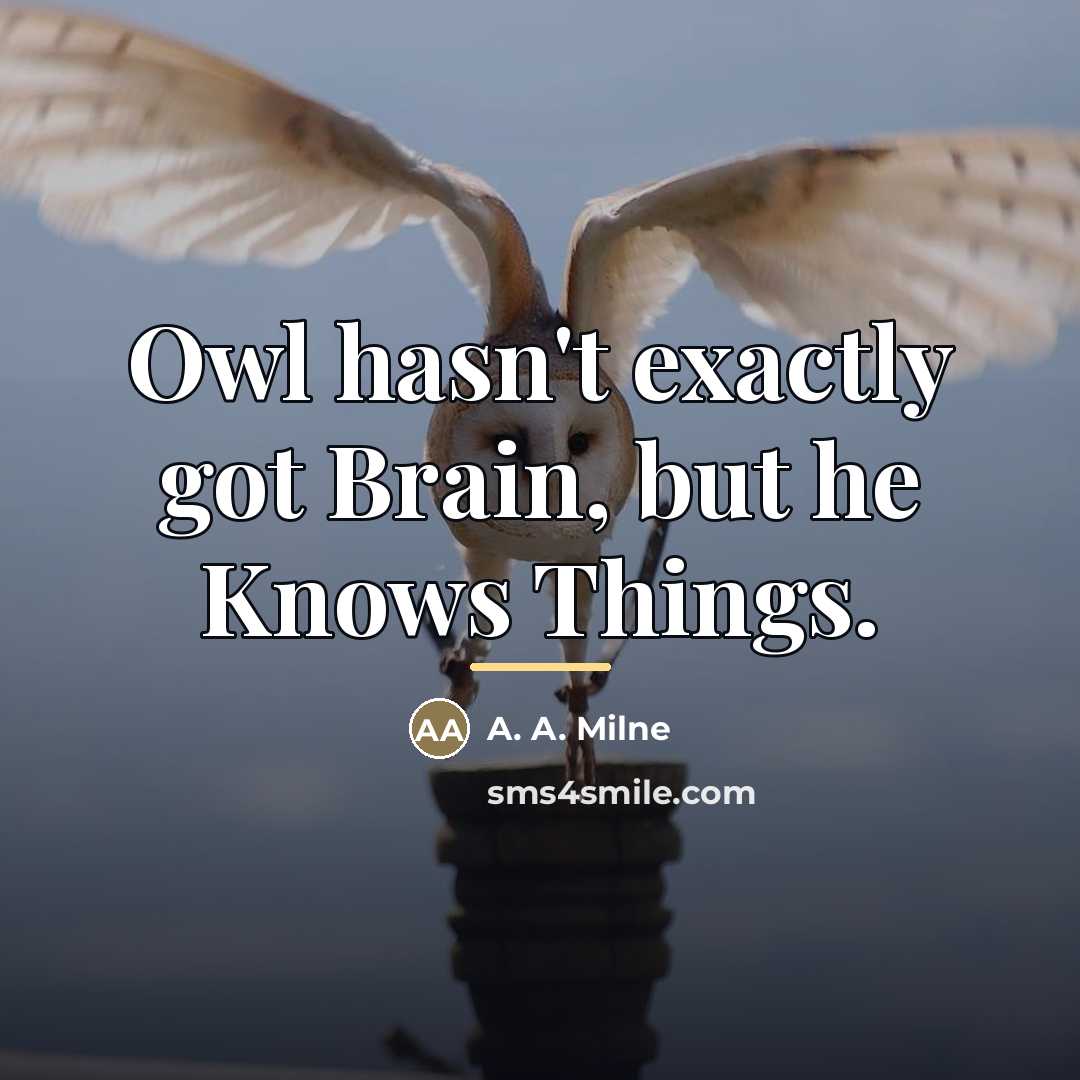 “Owl hasn't exactly got Brain, but he Knows Things.…” quote by A. A. Milne