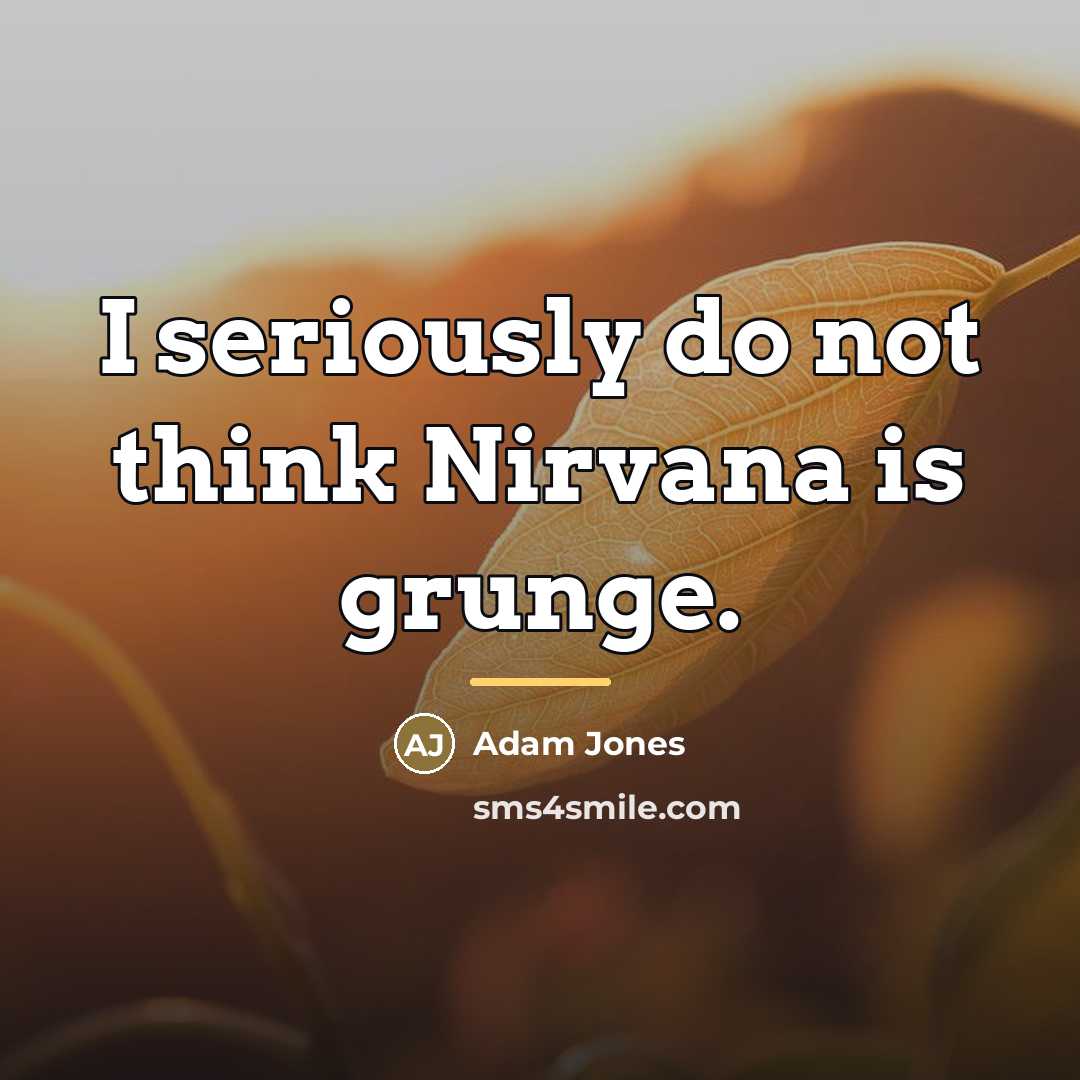 “I seriously do not think Nirvana is grunge.…” quote by Adam Jones
