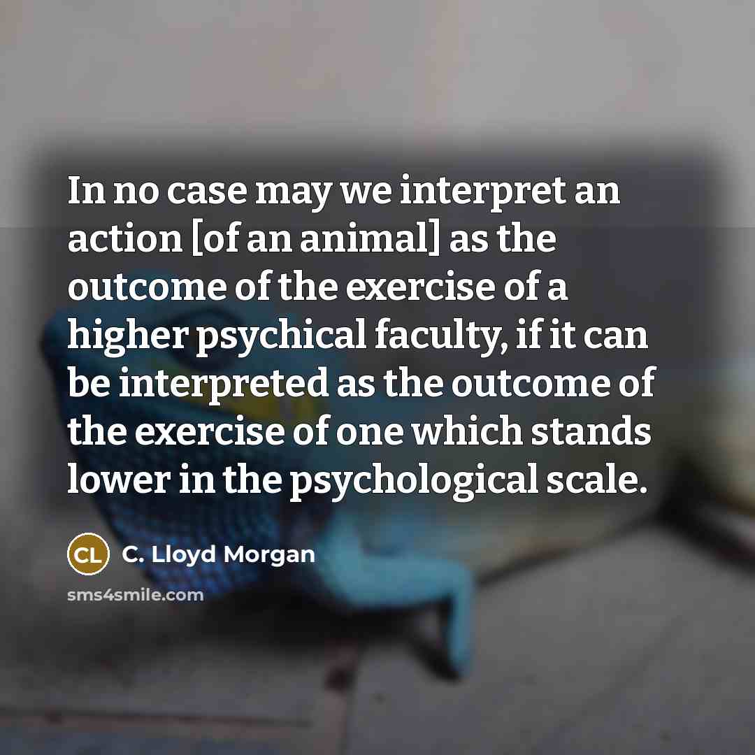 “In no case may we interpret an action [of an…” quote by C. Lloyd Morgan
