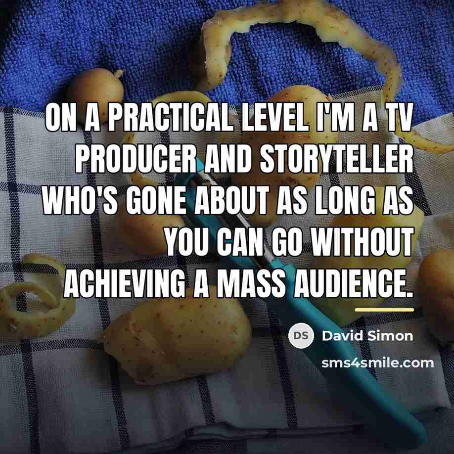 “On a practical level I'm a TV producer and storyteller…” quote by David Simon